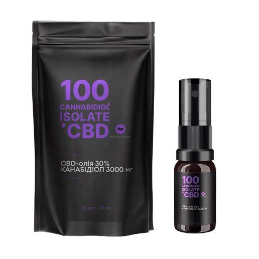 CBD isolate-олія 30%, 3000 мг, 60 доз, 10 мл, натуральний 1